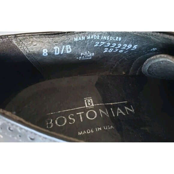 Bostonian Men's Wingtip Oxford Dress Shoes Size 8 (D/B) Leather Black - Picture 2 of 9